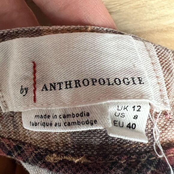 Anthropologie Pant Womens 8 Tamarind Toruser Animal Print Boho Linen Blend - Picture 7 of 9